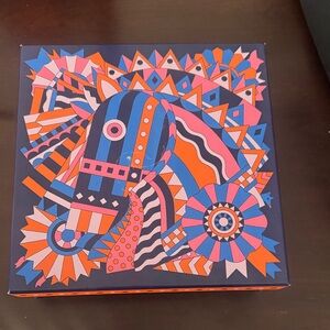Hermes Multicolor Graphic Horse Motif Box - Pink Blue Orange Navy